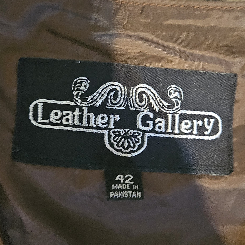 Vintage 1980s 1990s Leather Gallery Mens Brown Vest Size 42 - Picture 3 of 5